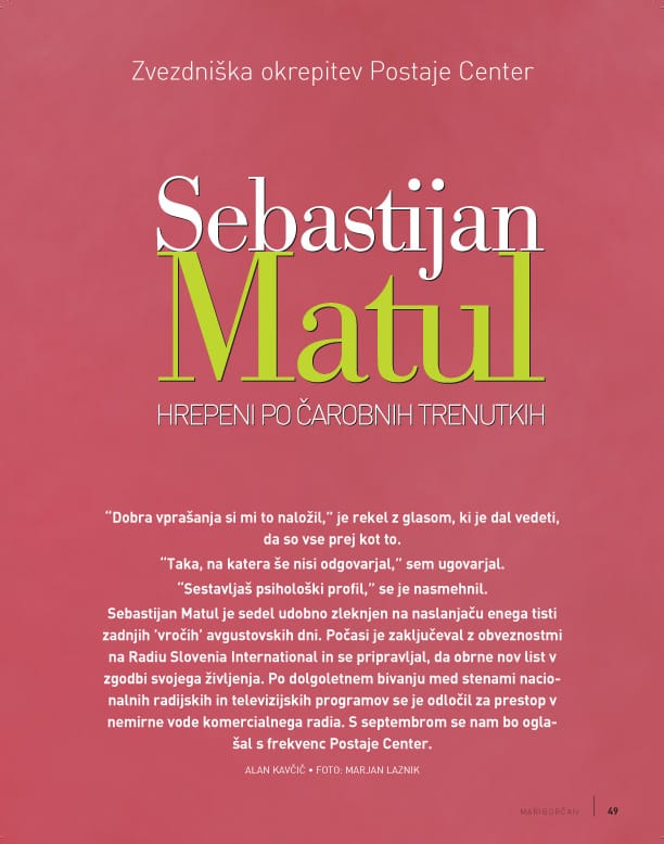 Sebastijan Matul naslovnica Mariborčana 2006