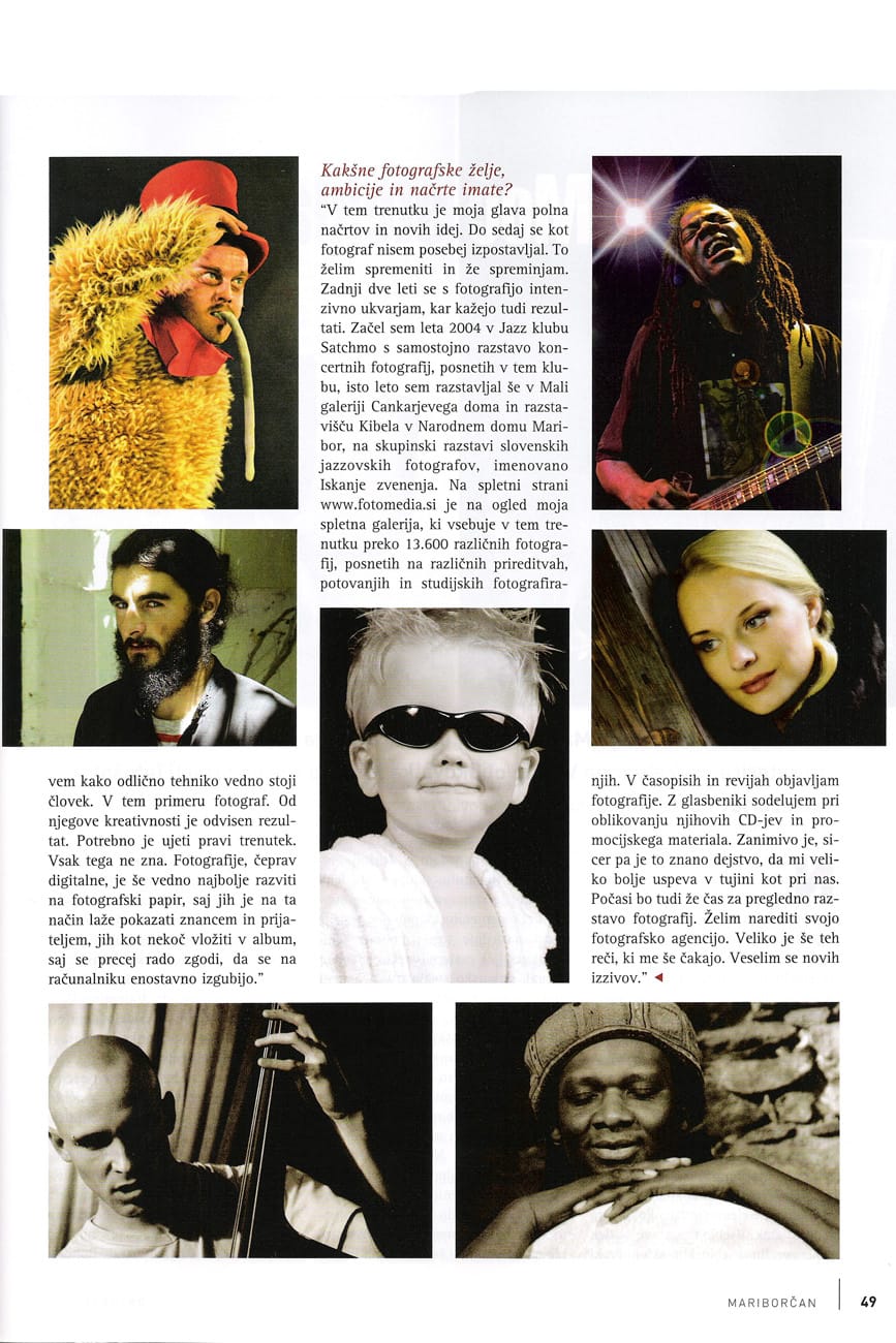 Marjan Laznikove fotografije v reviji Mariborčan, 2006