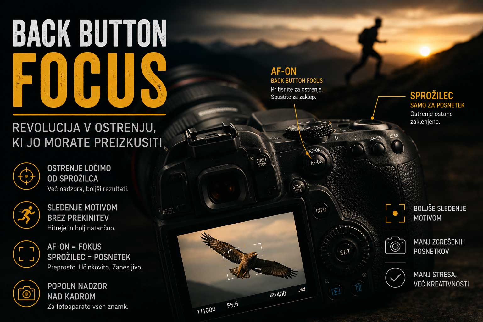 Tehnika Back-Button Focus za boljšo fotografijo