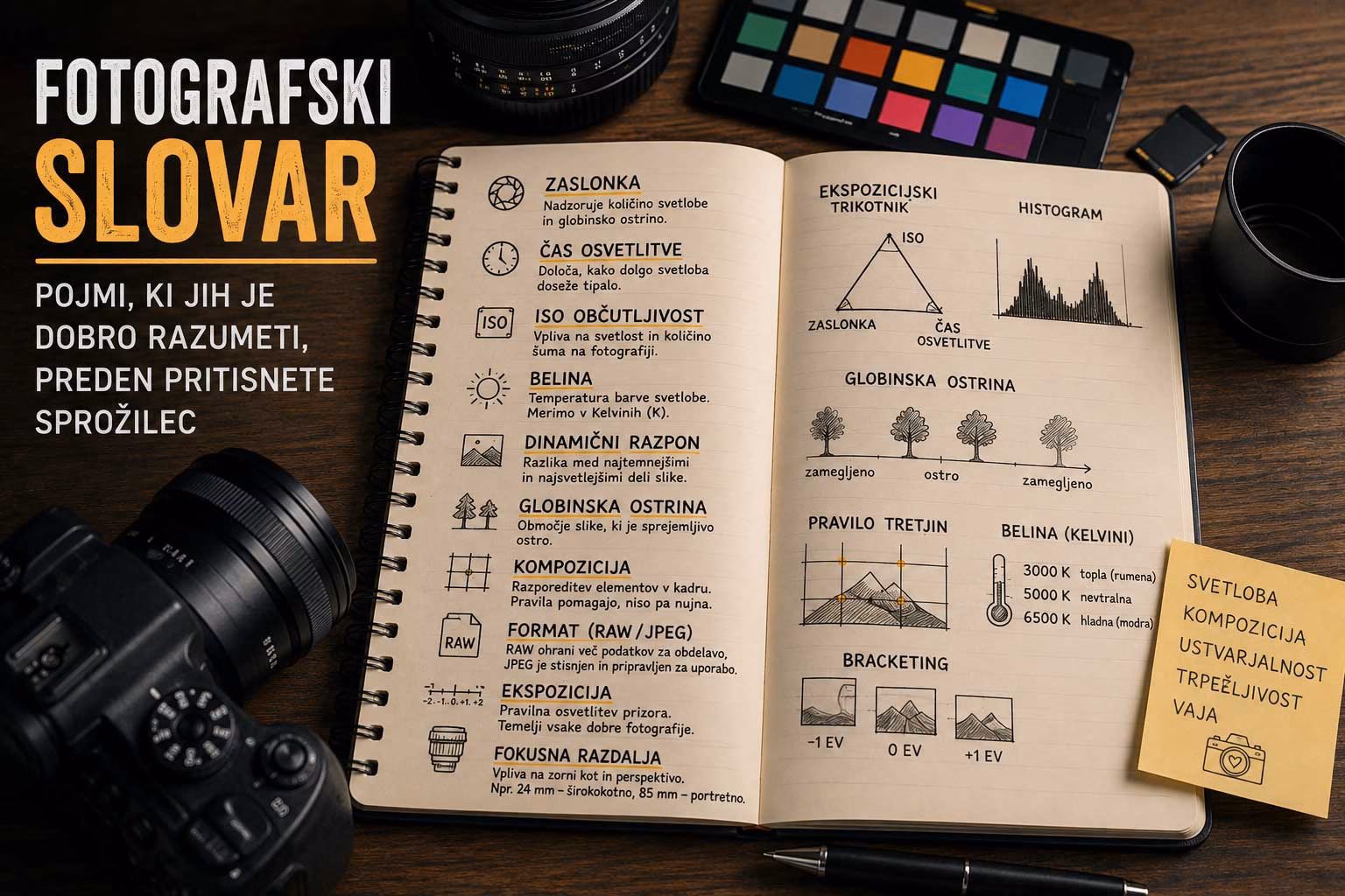 Fotografski slovar: pojmi, ki jih je dobro razumeti, preden pritisnete sprožilec