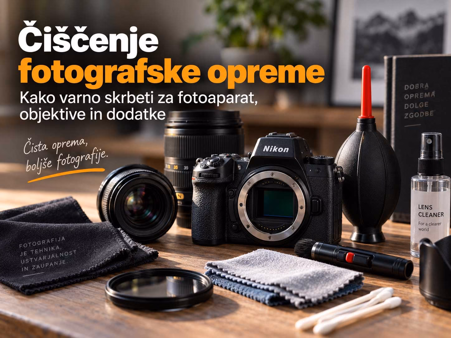 Čiščenje fotografske opreme: Kako varno skrbeti za fotoaparat, objektive in dodatke