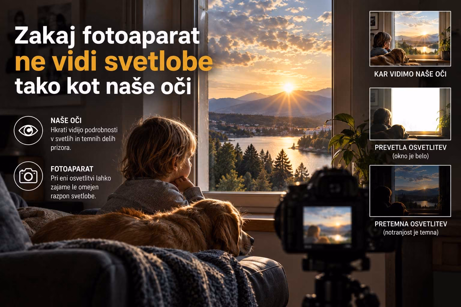Dinamični razpon: Zakaj fotoaparat ne vidi svetlobe tako kot naše oči
