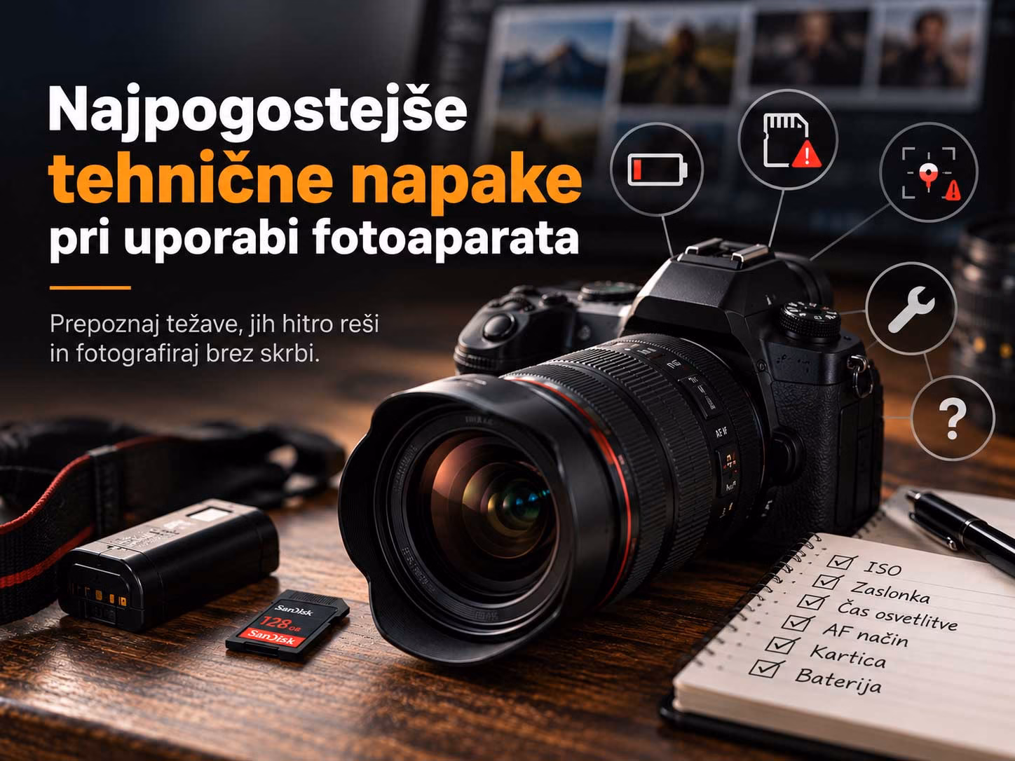 Najpogostejše tehnične napake pri uporabi fotoaparata