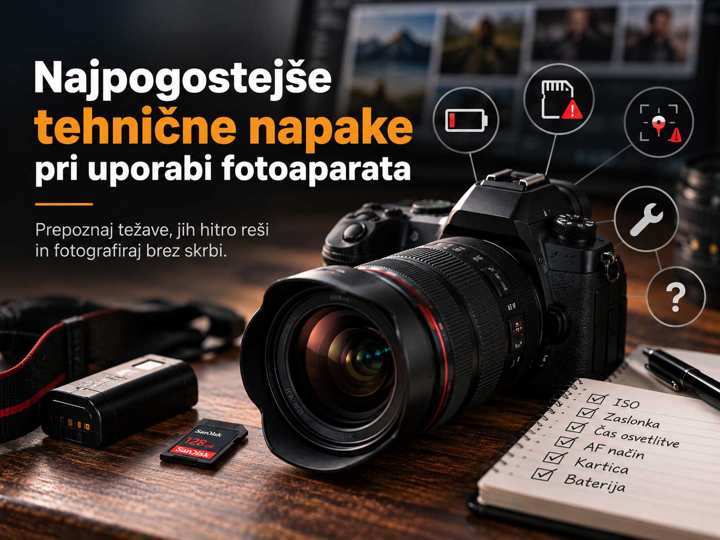 Fotoaparat z opombo najpogostejših napak pri fotografiranju