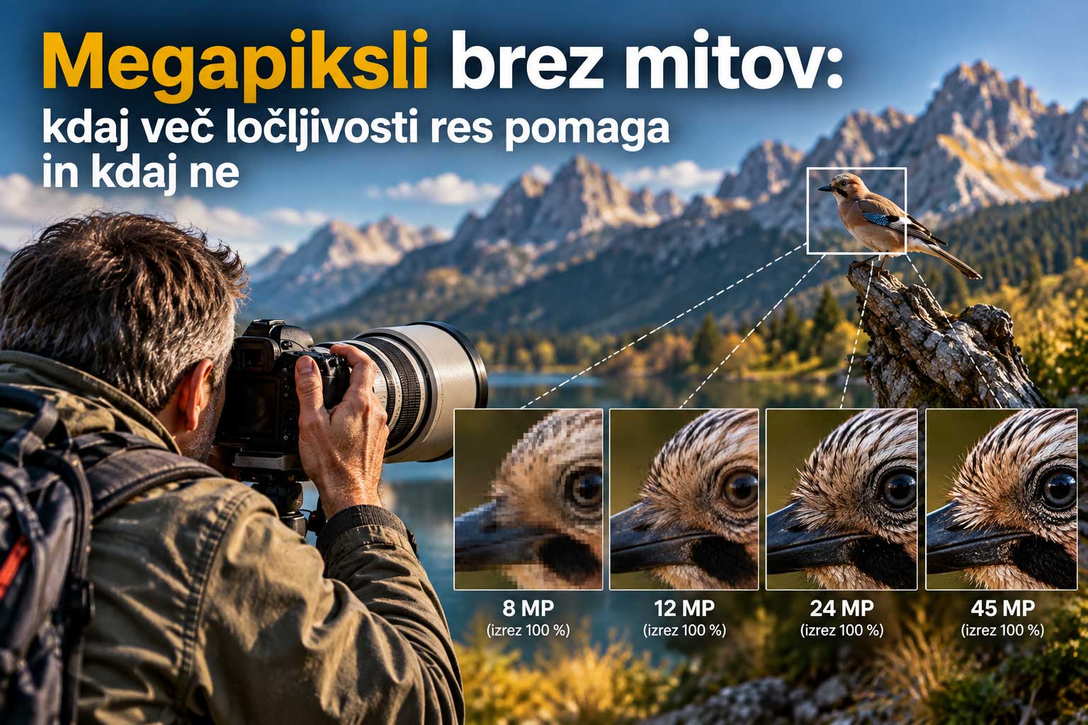 Fotograf primerja ločljivost megapikslov z naravnimi motivi v ozadju