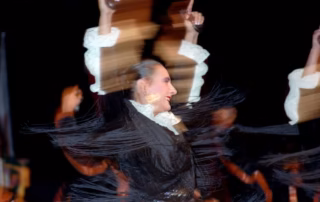Plesalka v tradicionalnih oblačilih na Folkartu
