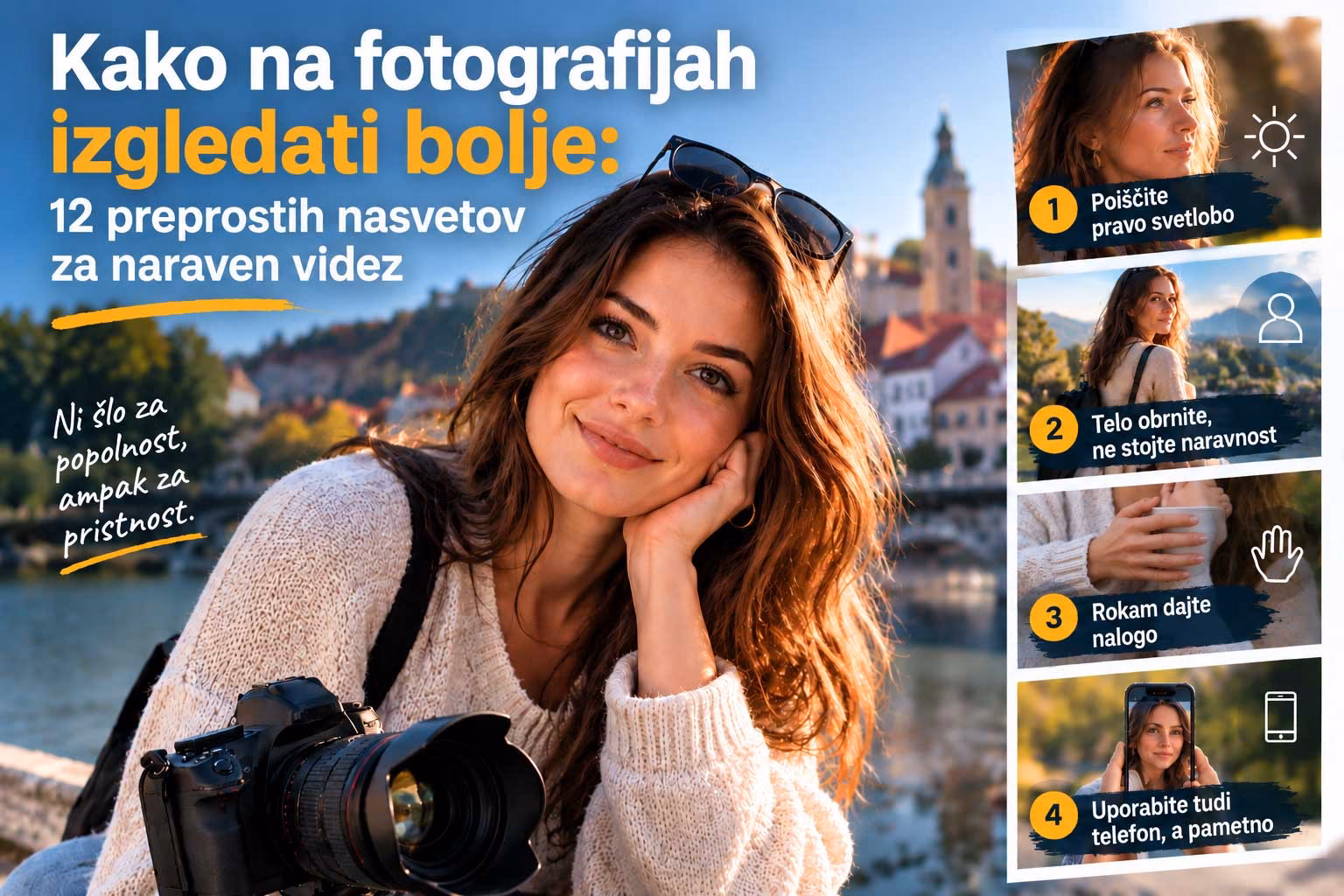 Kako na fotografijah izgledati bolje: 12 preprostih nasvetov